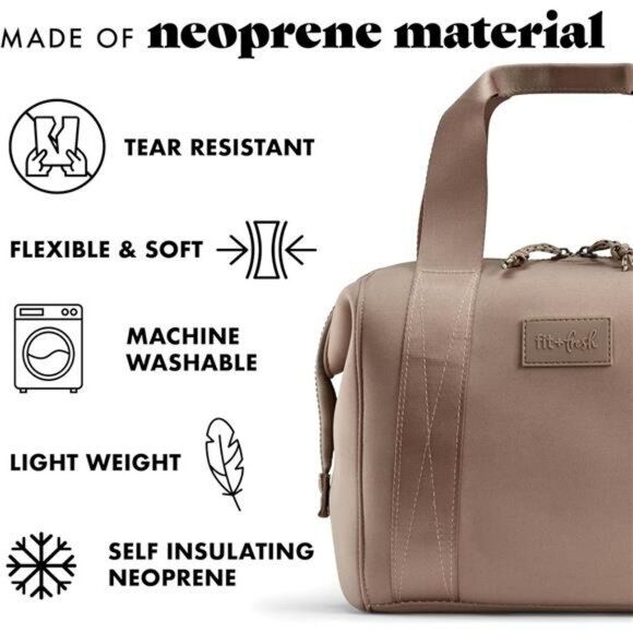 Insulated Lunch Bag for Women Large Neoprene Work Tote with Containers and Ice P - Picture 6 of 7